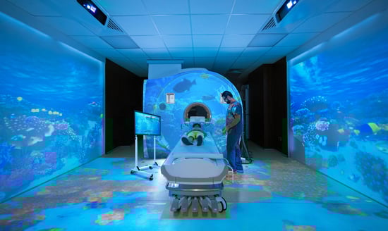 Patient experience with lighting, art and projection