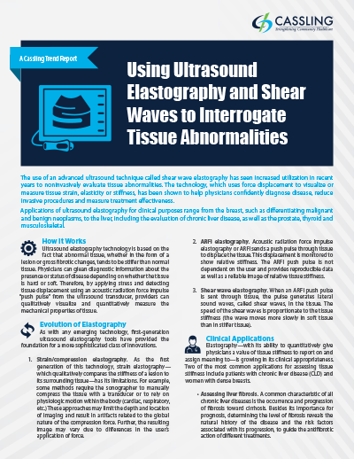 Using Ultrasound Elastography & Shear Waves to Interrogate Tissue Abnormalities
