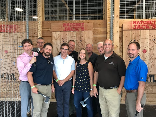 The Iowa Service Team Throwing Axes