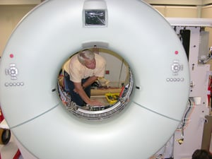 Reed Poulsen during a CT installation