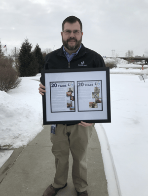 Ryan Wachter with Plaque