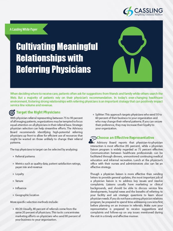 Cultivating Meaningful Relationships with Referring Physicians