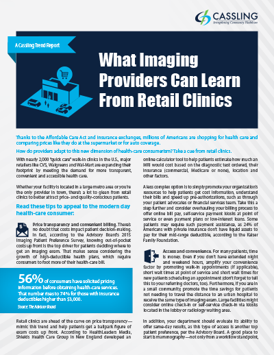 What Imaging Providers Can Learn From Retail Clinics