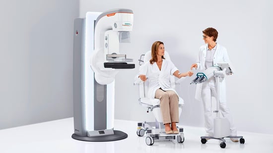 Mammography system with patient and provider